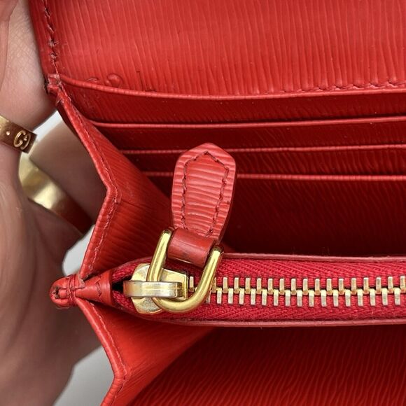 Prada Red Nylon And Leather Triangle Logo Long Wallet Complete Set - Picture 14 of 16